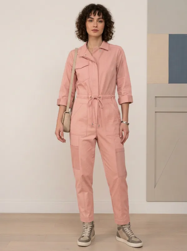 Women's Arden Utility Patchwork Colorblock Graphic Jumpsuit