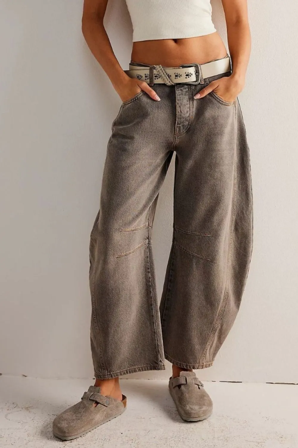 Tiered Relaxed Fit Denim Jeans