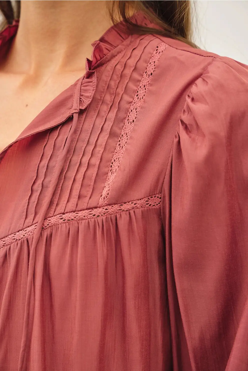 Ruffled V-Neck Blouse