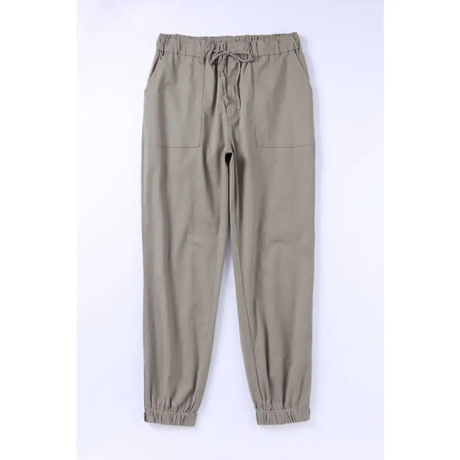 Drawstring Side Zip Joggers Pants