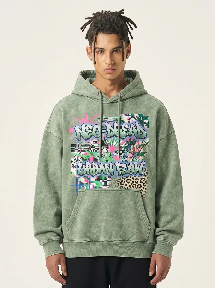 Unisex Casual Streetwear Graffiti Hoodie