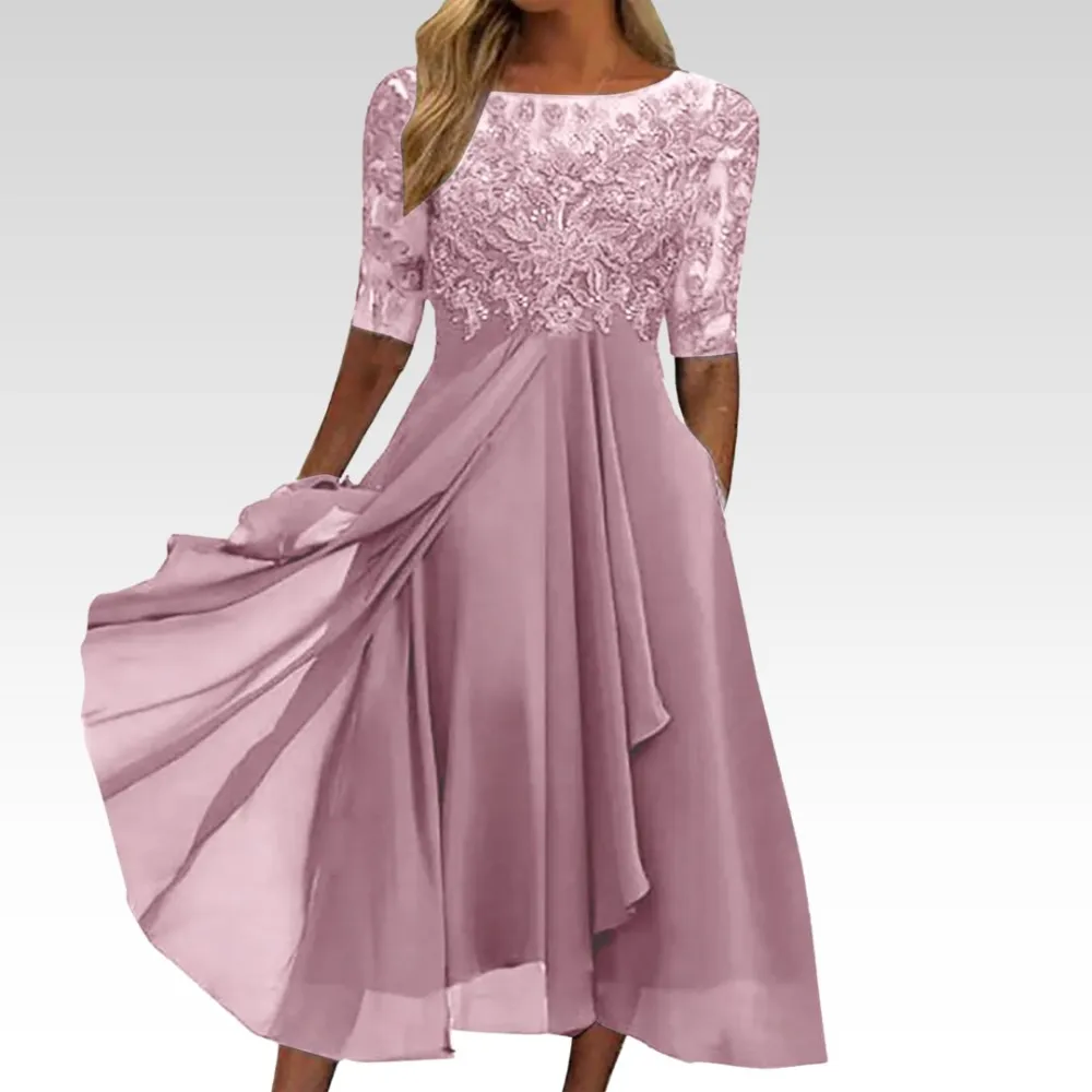 Lace Embroidered Cocktail Dress