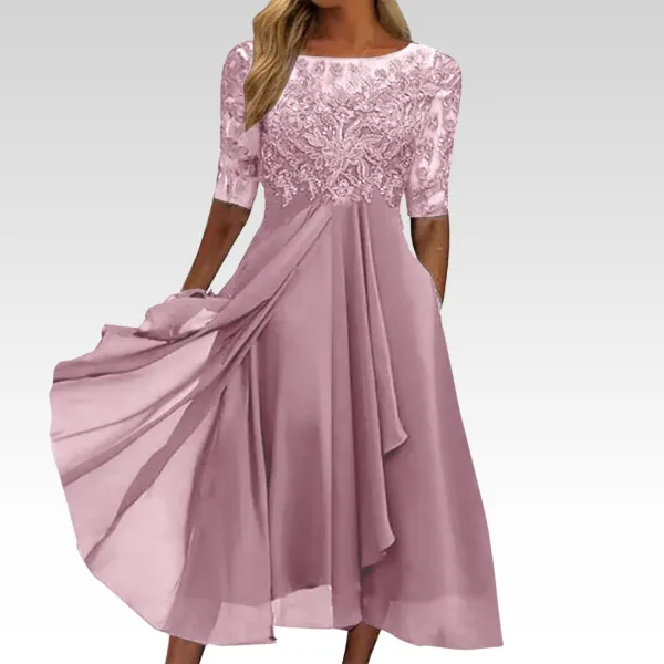 Lace Embroidered Cocktail Dress