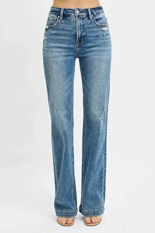 Distressed Bootcut Jeans