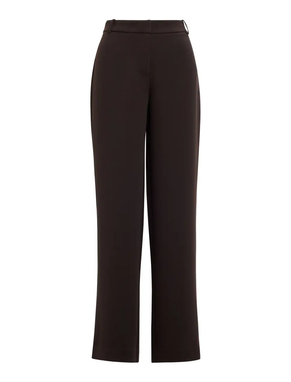 Black Mid Waist Straight Leg Pants