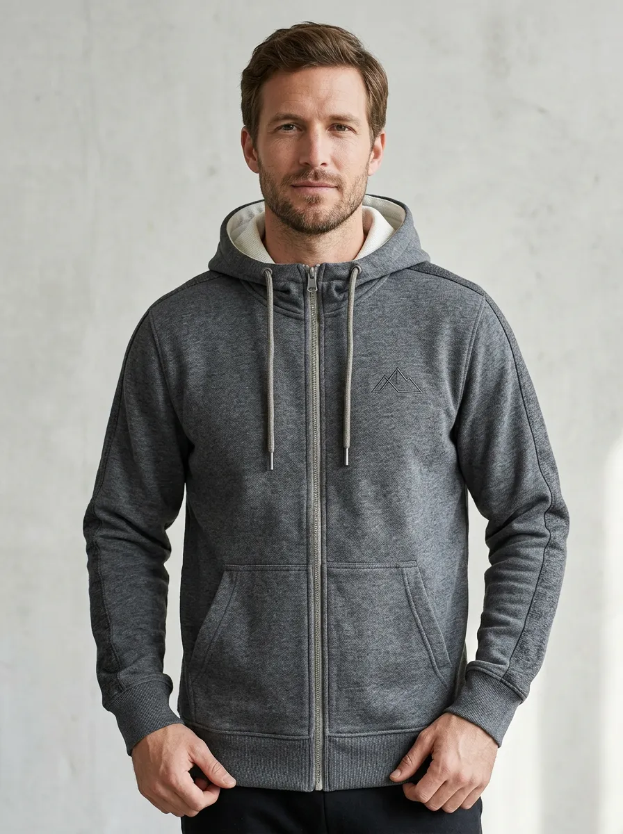 Men's Modern Mountain Graphic Zip-Up Sports Jacket