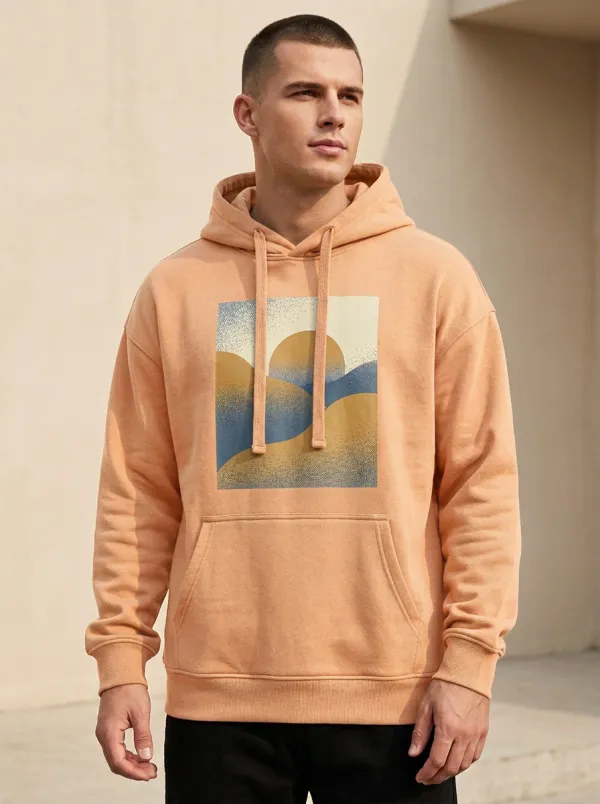 Men's Nature Lover Abstract Sun Hills Print Hoodie
