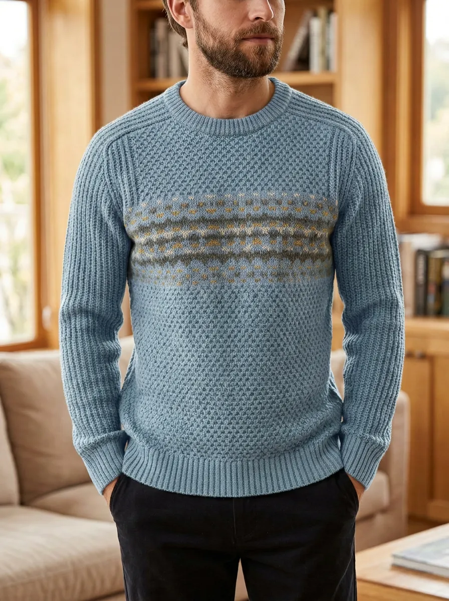 Men's Fair Isle Textured Sweater