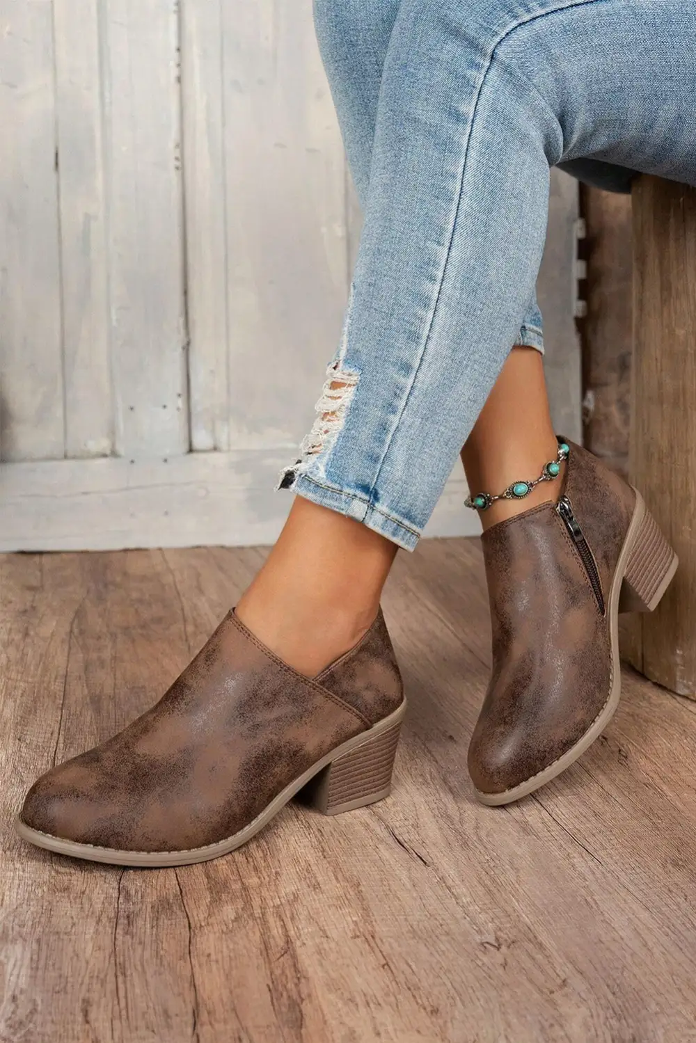 Faux Suede Casual Ankle Boots