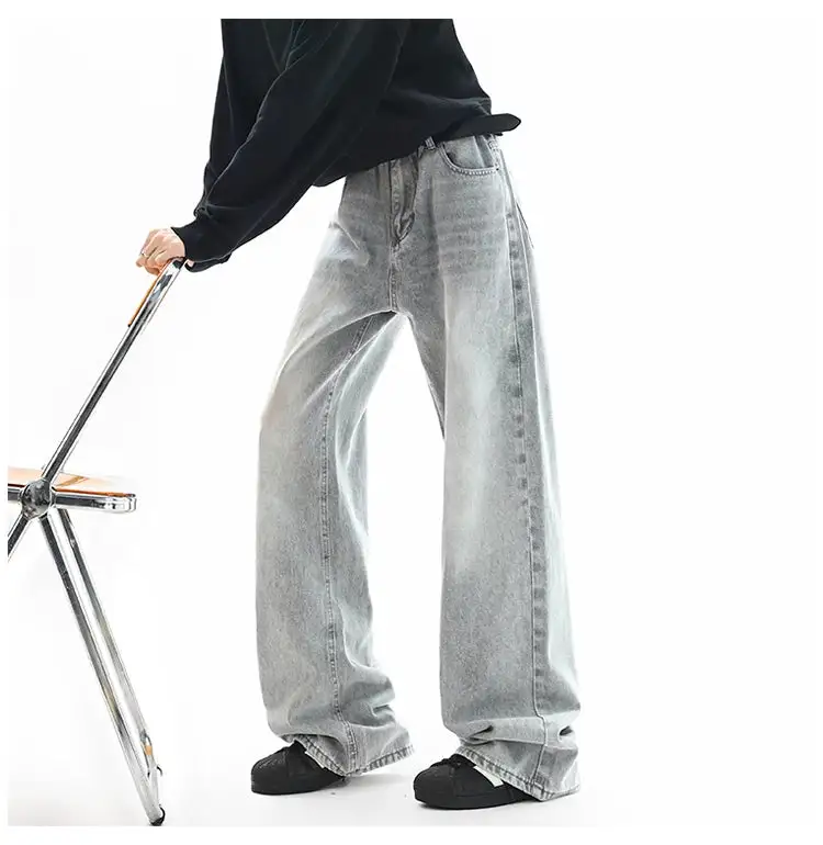 High-Rise Vintage-Wash Ultra-Wide Jeans
