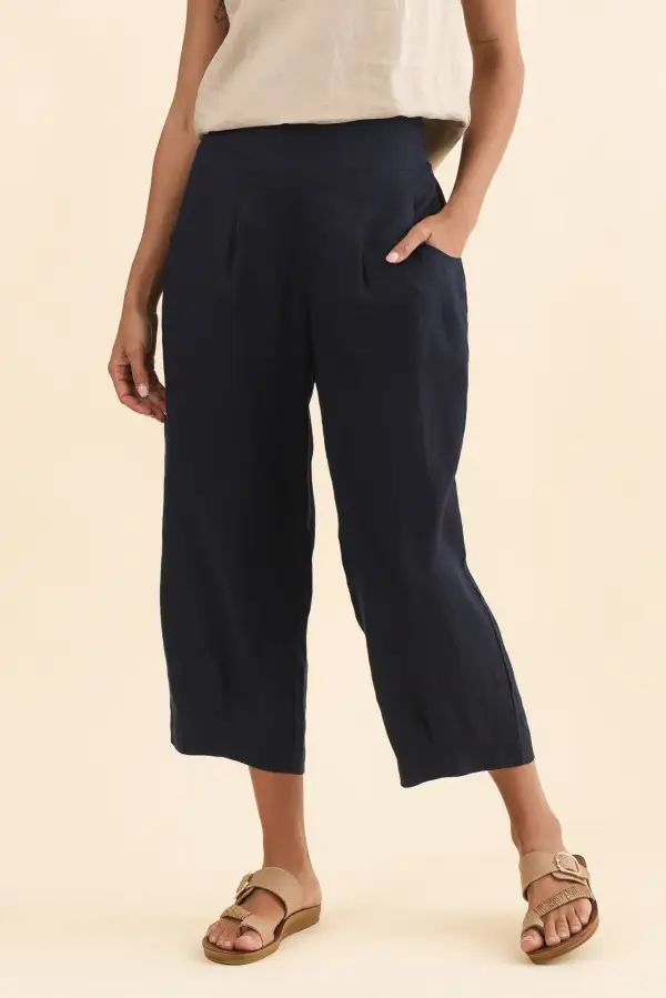Linen Pants With Mid Rise