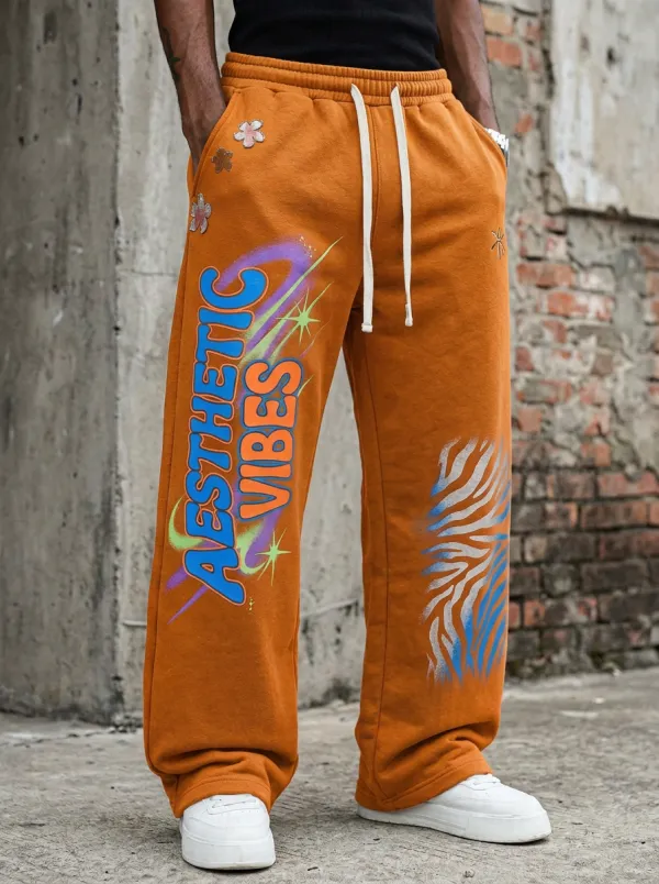 Unisex Streetwear Floral Zebra Sweatpants