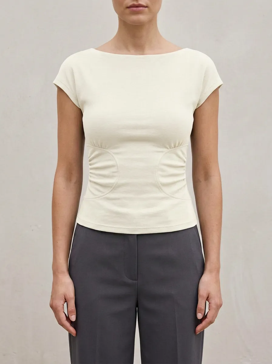 Refined Waist-Ruched Ruched Fitted Fitted Top