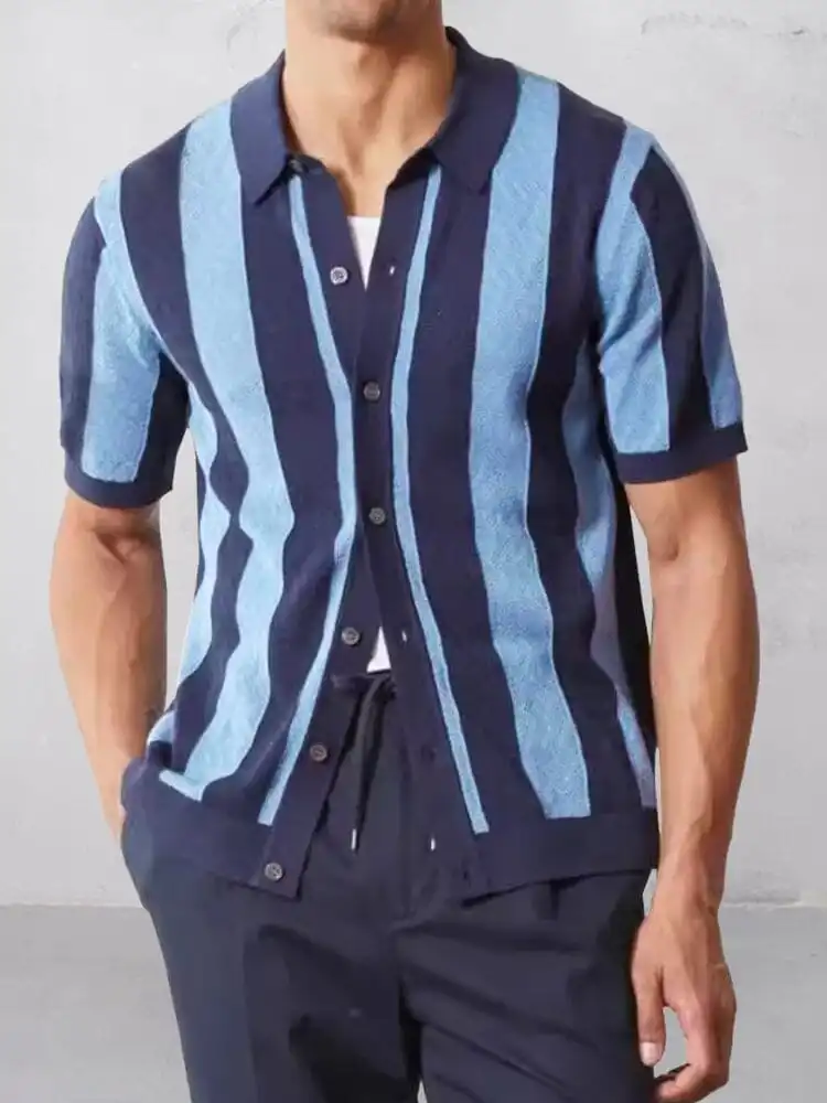 Relaxed Cut Striped Printed Shirt