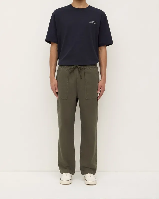 Moss Canvas Drawstring Pants