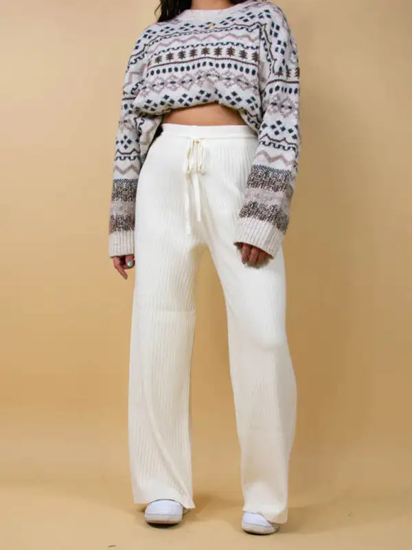 Drawstring Loose Lace Straight Trousers Pants