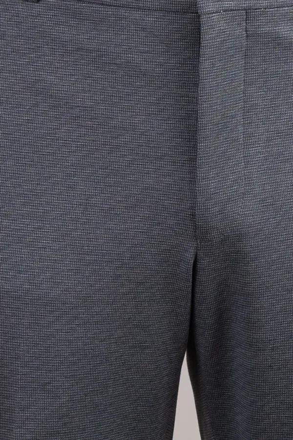 Classic Structured Flat Front Regular Rise Traditional Fit Trousers