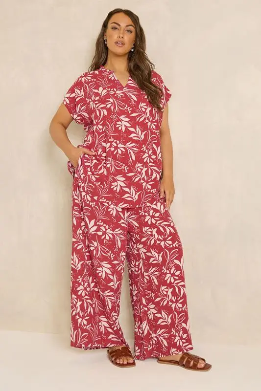 Set Orange Leaf Print