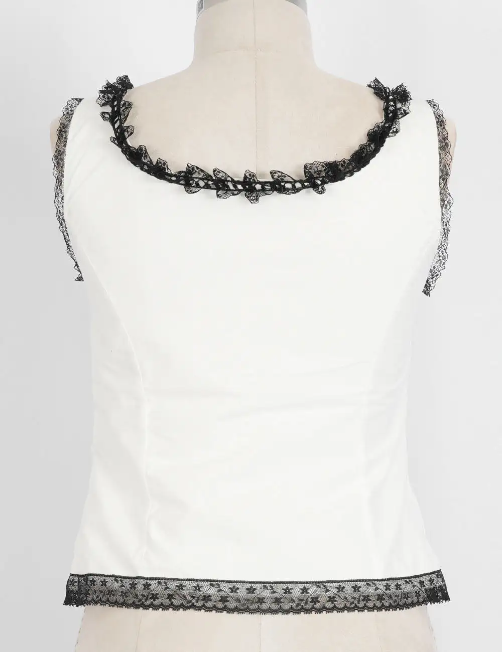 Lace Trim Square Neck Color Block Tank Top