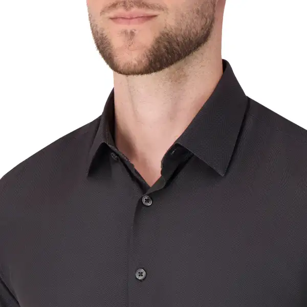 Herringbone Four-Way-Stretch Modern-Fit Men's Dress Shirt
