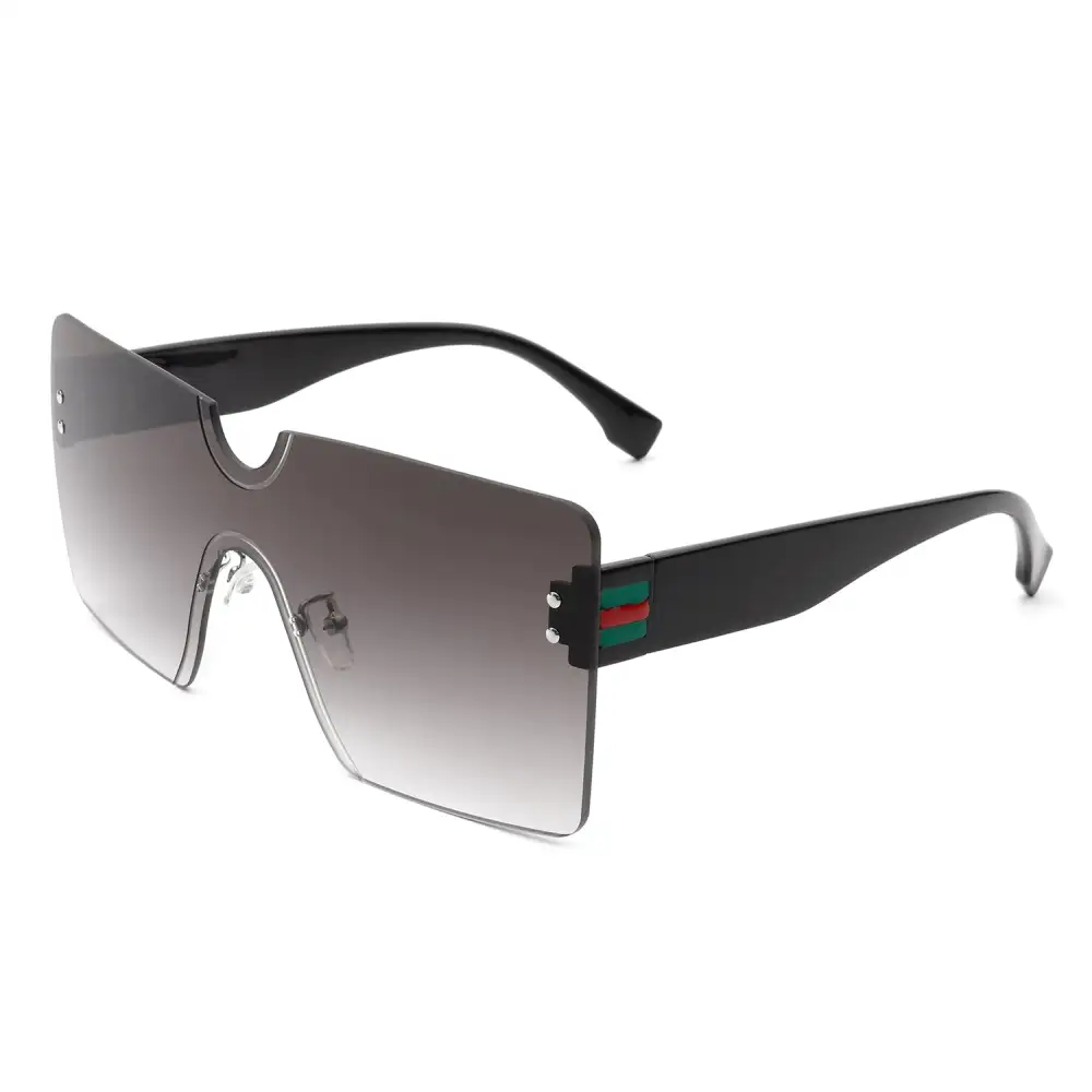 Woven Square Rimless Frame Sunglasses