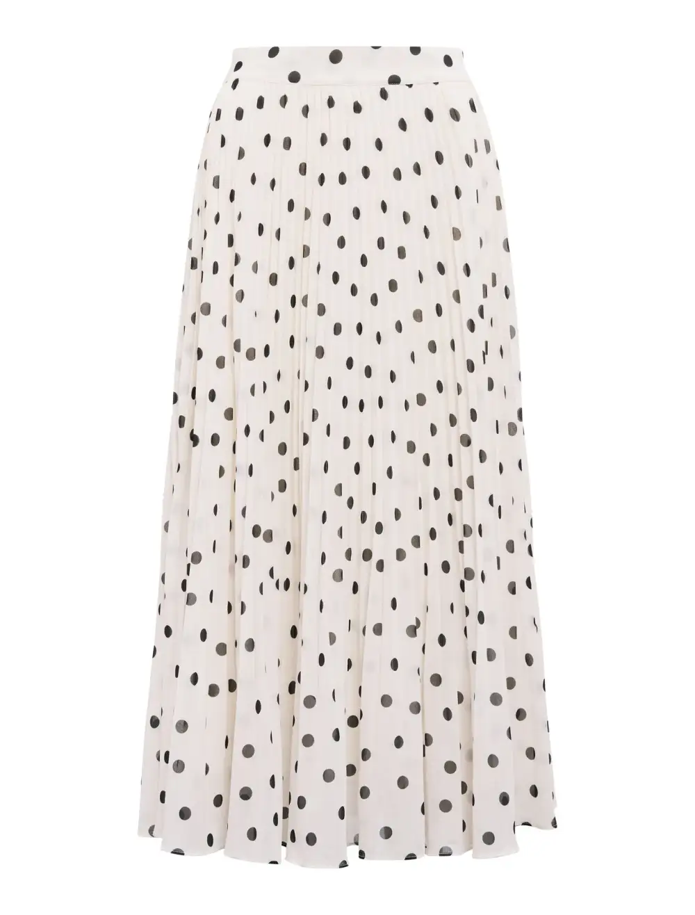 White Polka Dot Pleated Skirt
