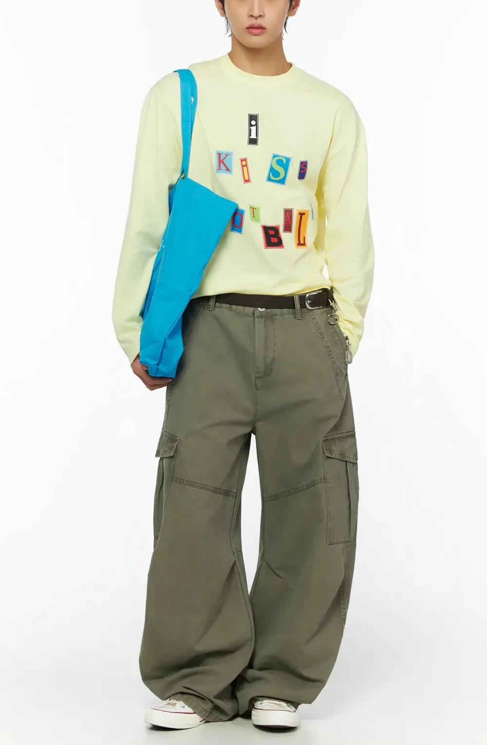 Men's Graphic Patchwork Long Sleeve Tee