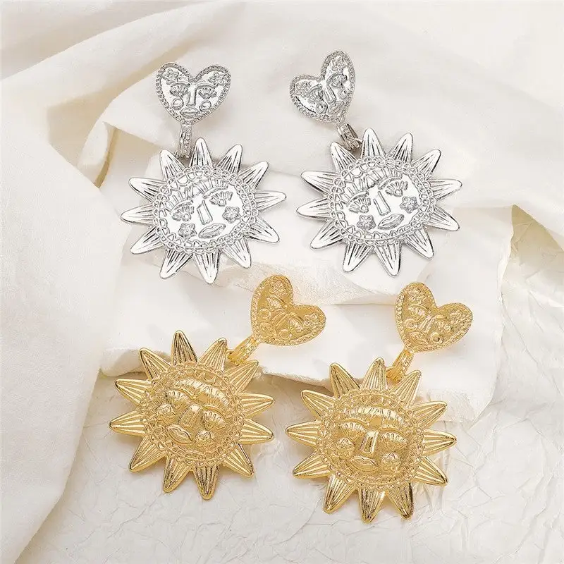 Vintage Heart Statement Earrings