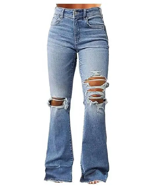 Ripped Bell Bottom Bootcut Jeans