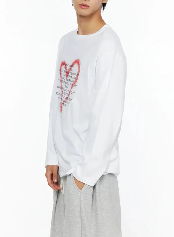 Men's Heart Graphic Long Sleeve Tee
