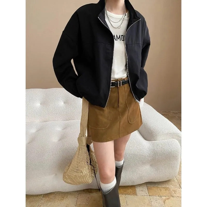 Tailored Stand-Collar Casual Outerwear Jacket