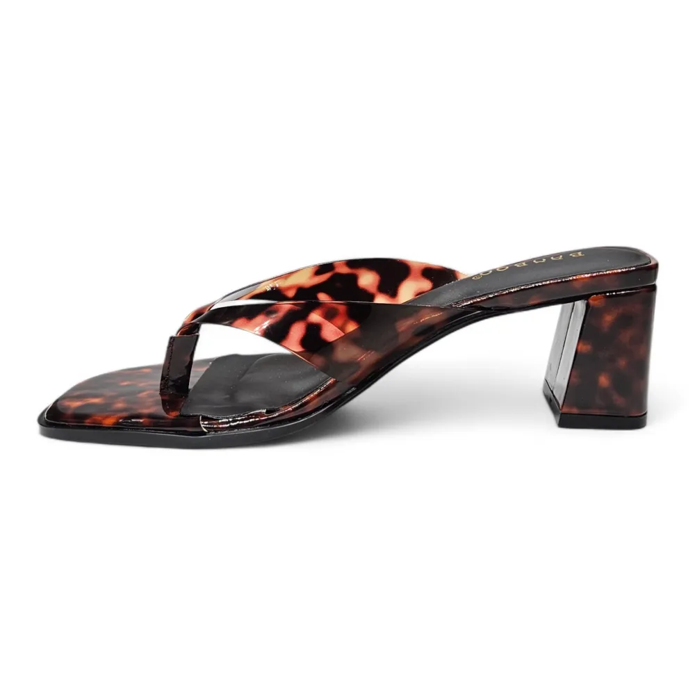 Luxe Patent Thong Block Heel Sandal