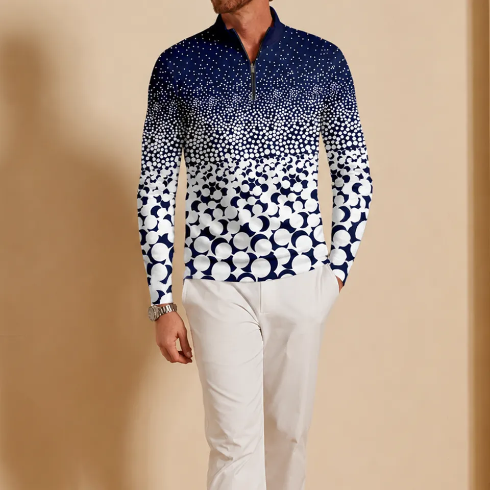Modern Lightweight Long Sleeve Pullover Golf Shirt