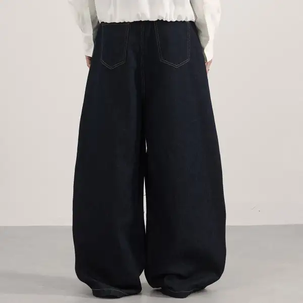 Wide Leg High Waist Patchwork Denim Jeans