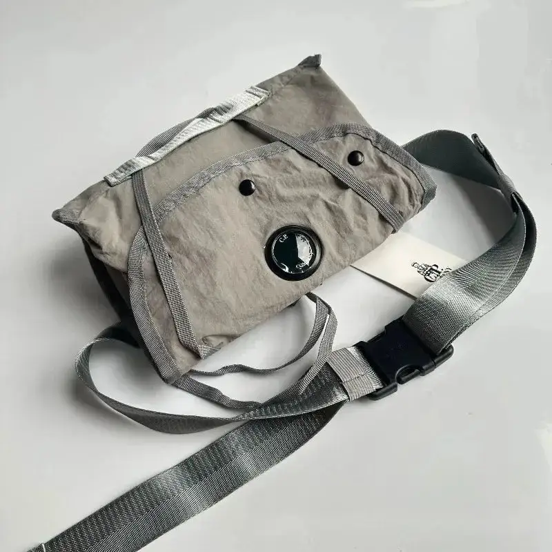 Minimalist Grey Nylon Everyday Crossbody Bag