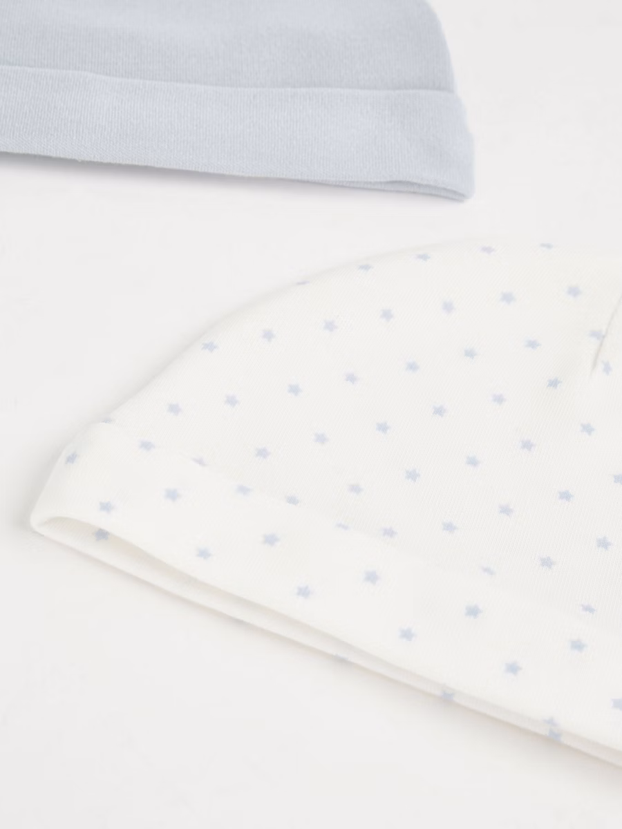 Blue Cotton Baby Newborn Hats 2 Pack detail 1
