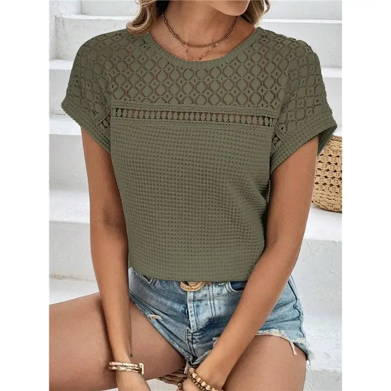 Women's Openwork Raglan-Sleeve T-Shirt