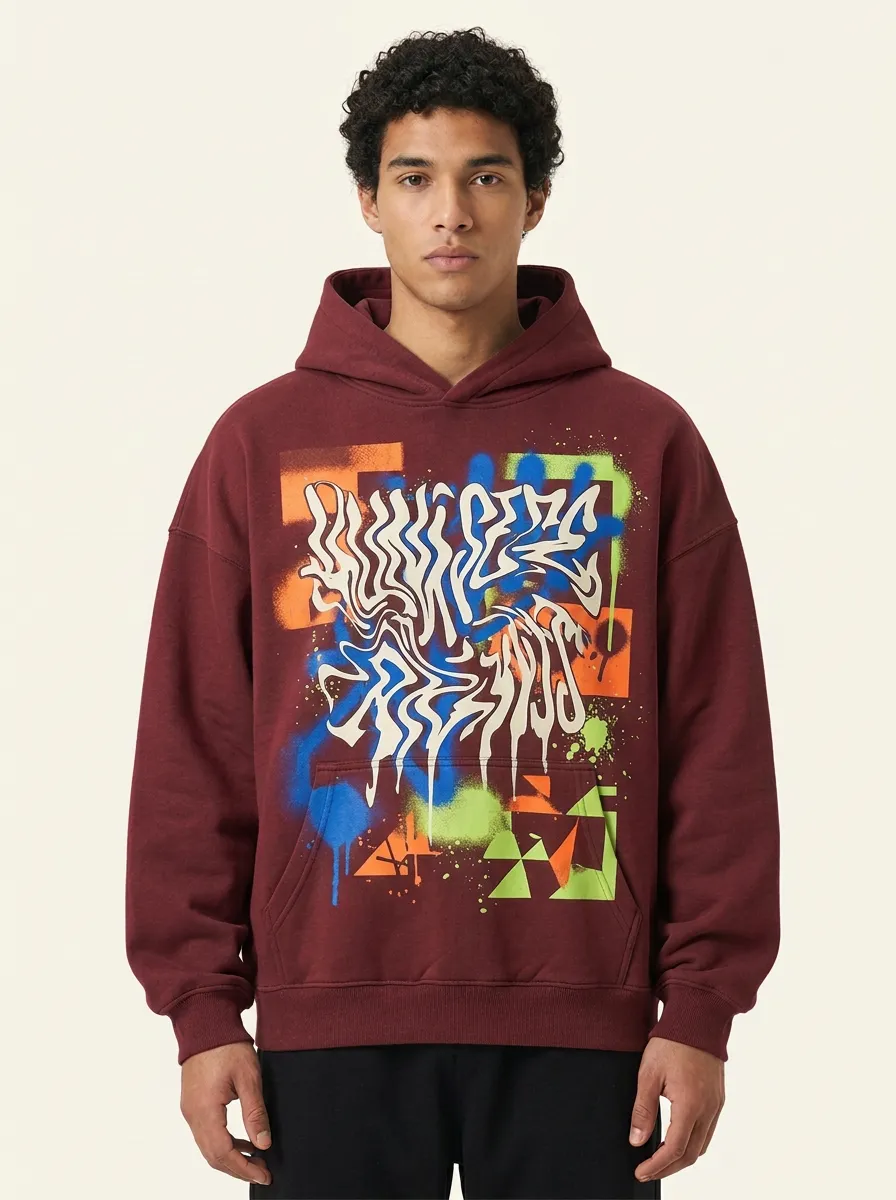 Unisex Streetwear Abstract Graffiti Art Hoodie