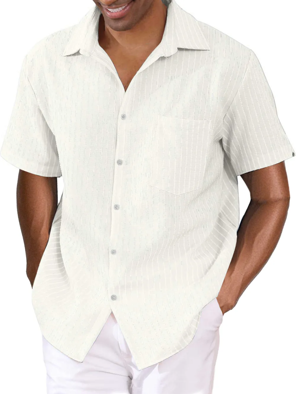 Cotton Linen Pocket Shirt