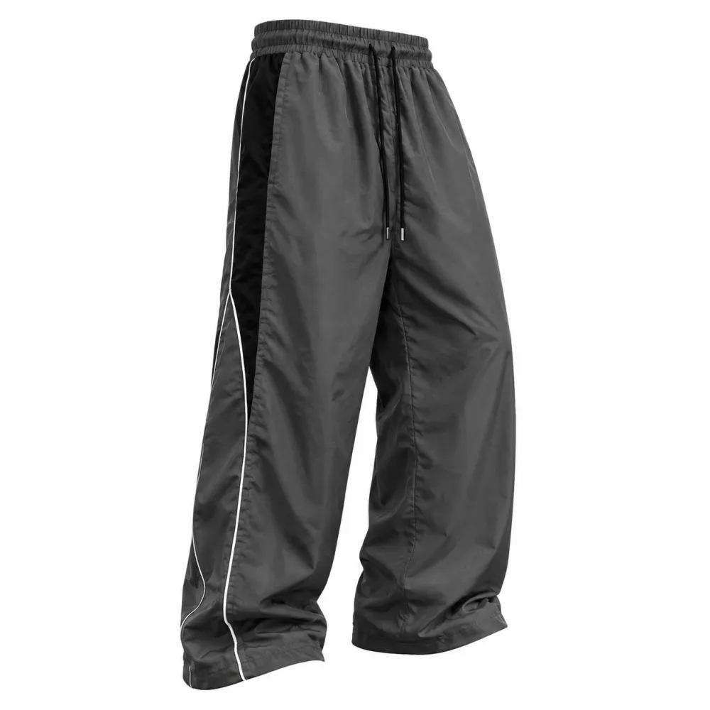 Men's American street-style wide-leg casual trousers