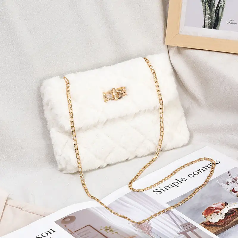 Chain Strap Embroidered Shoulder Bag