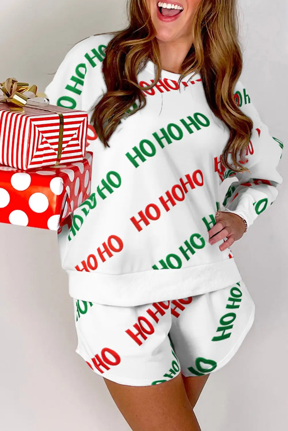 Print Pullover Relaxed Shorts Lounge Set Layer
