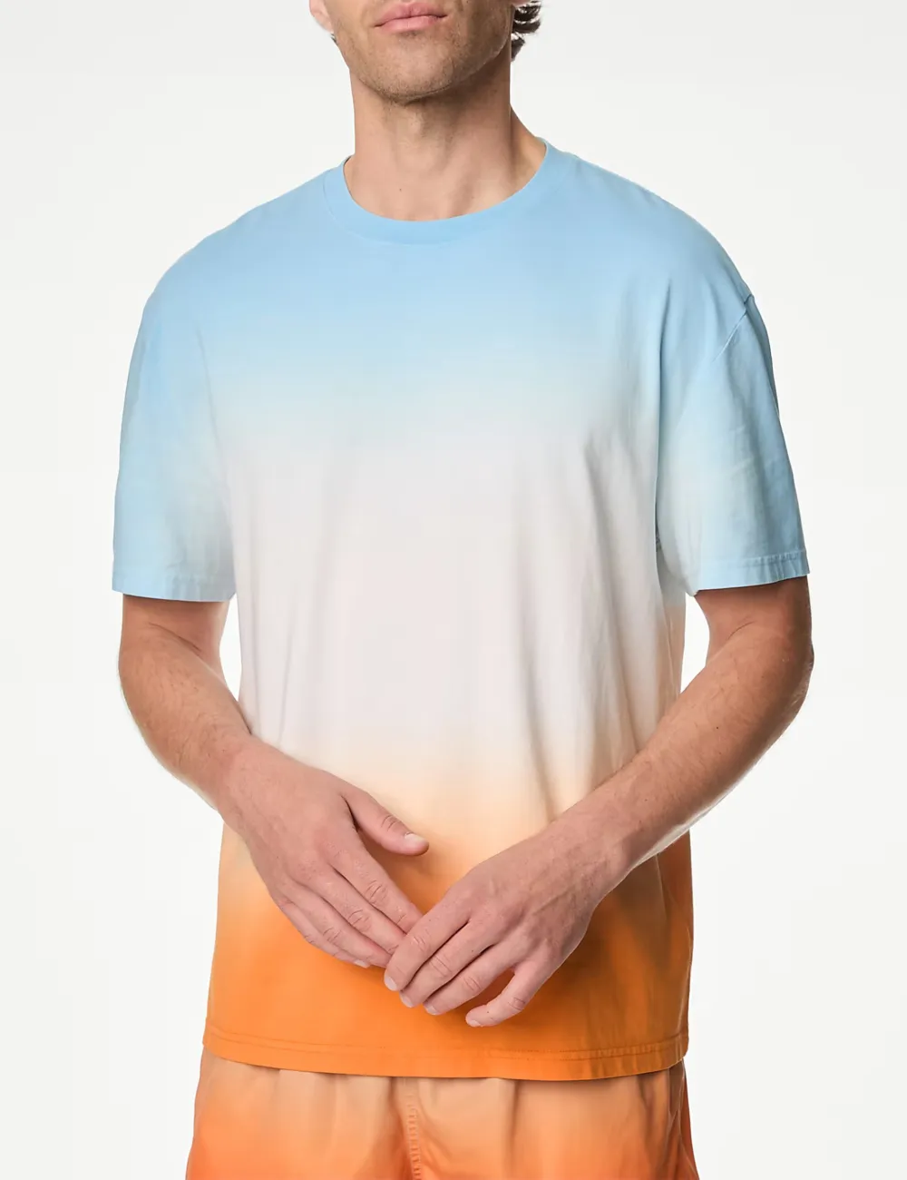 Pink Blue Gradient Short Sleeve T-Shirt