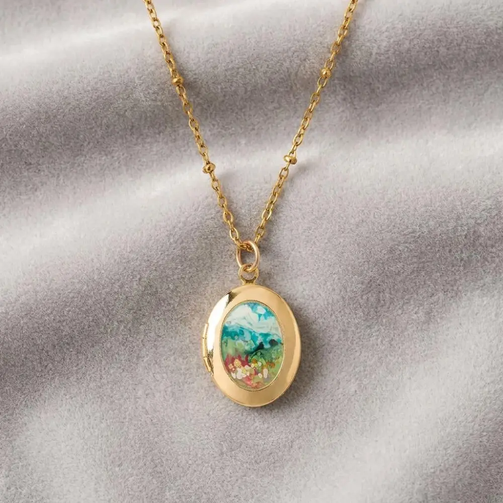 Hand-Painted Landscape Locket