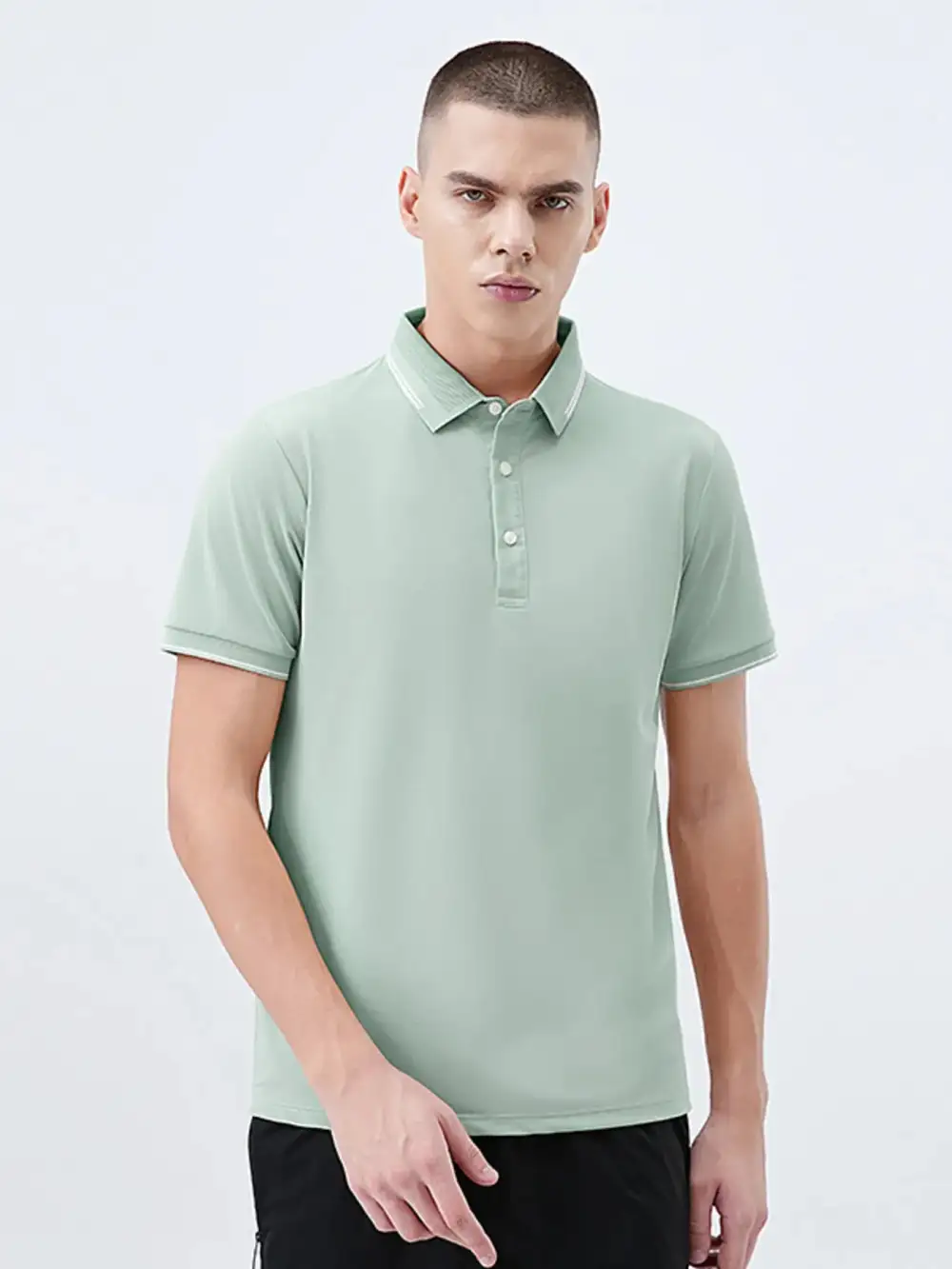 Simple Short Sleeve Collared Polo Shirt