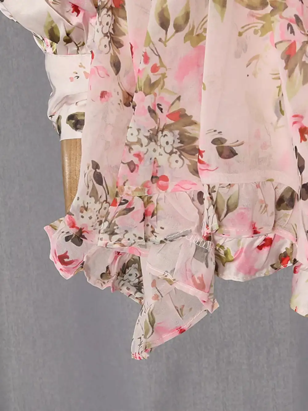 Structured Shape Floral Printed Ruffle Mini Dress