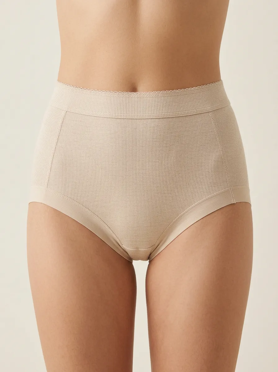 Classic Seamless Ribbed High-Waisted Wardrobe Essential Women's Panties