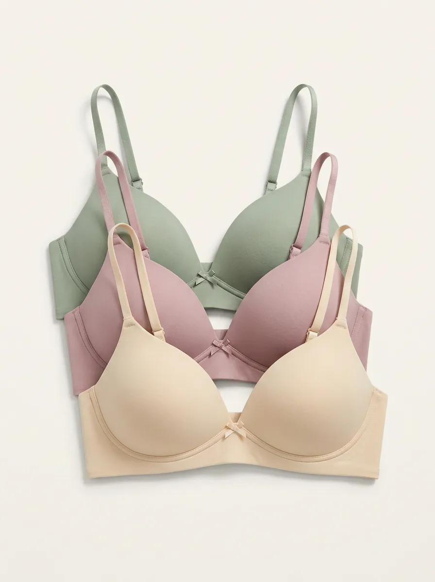 Minimalist Bow-Detail Women's Three-Piece Bra Set