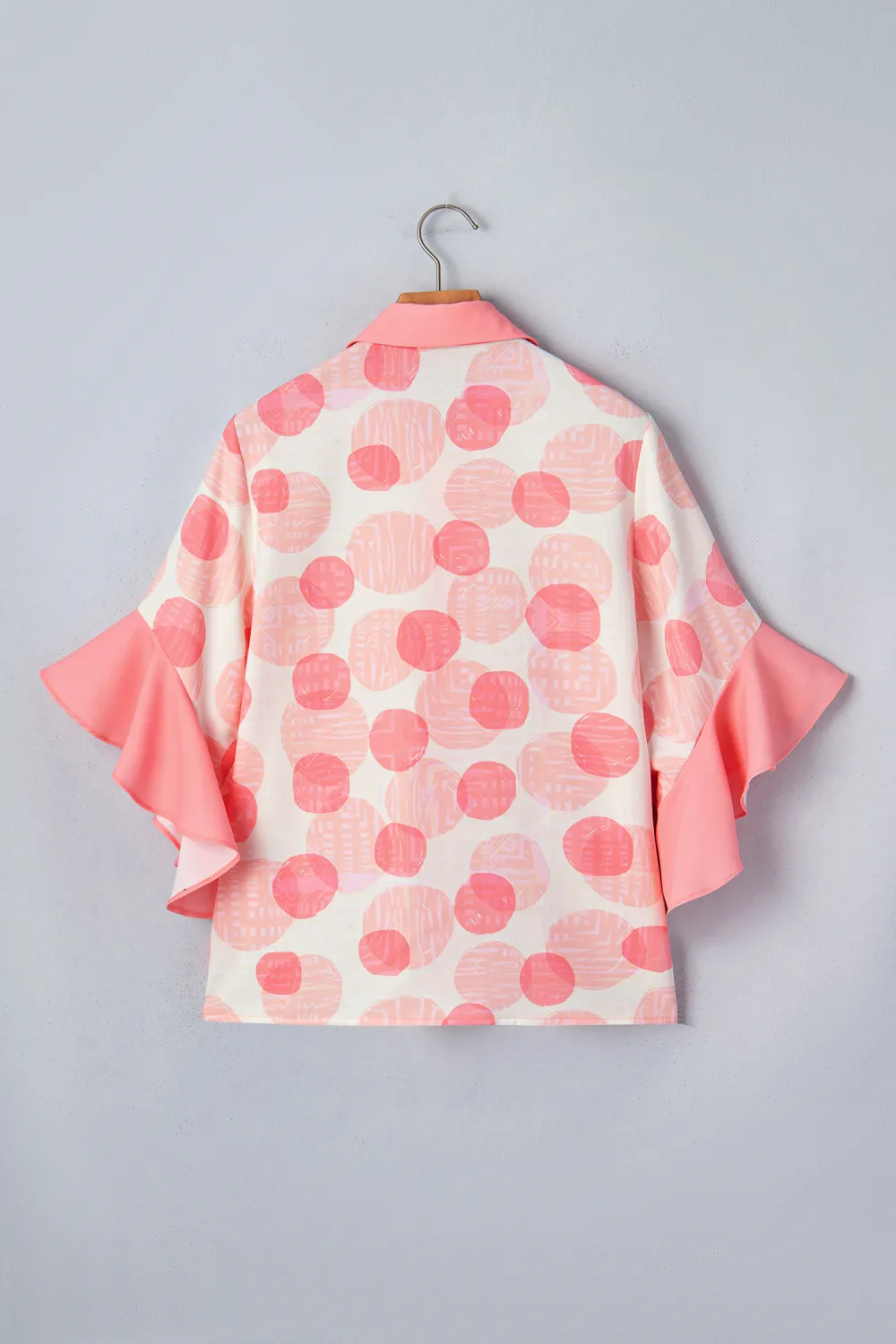 Pink Double Polka Dot Printed Shirt