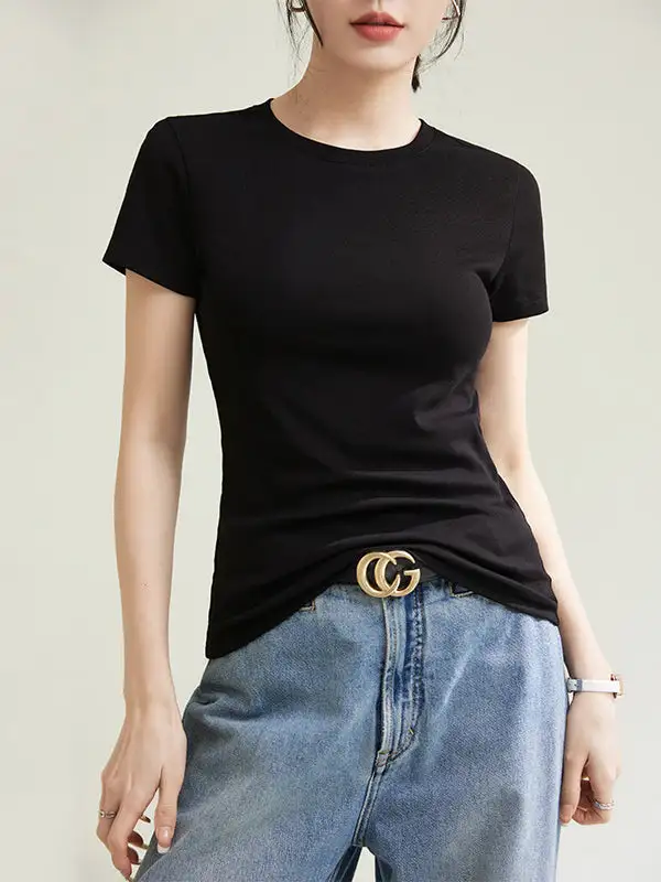 Short Sleeve Slim Fit Round Neck T-Shirt